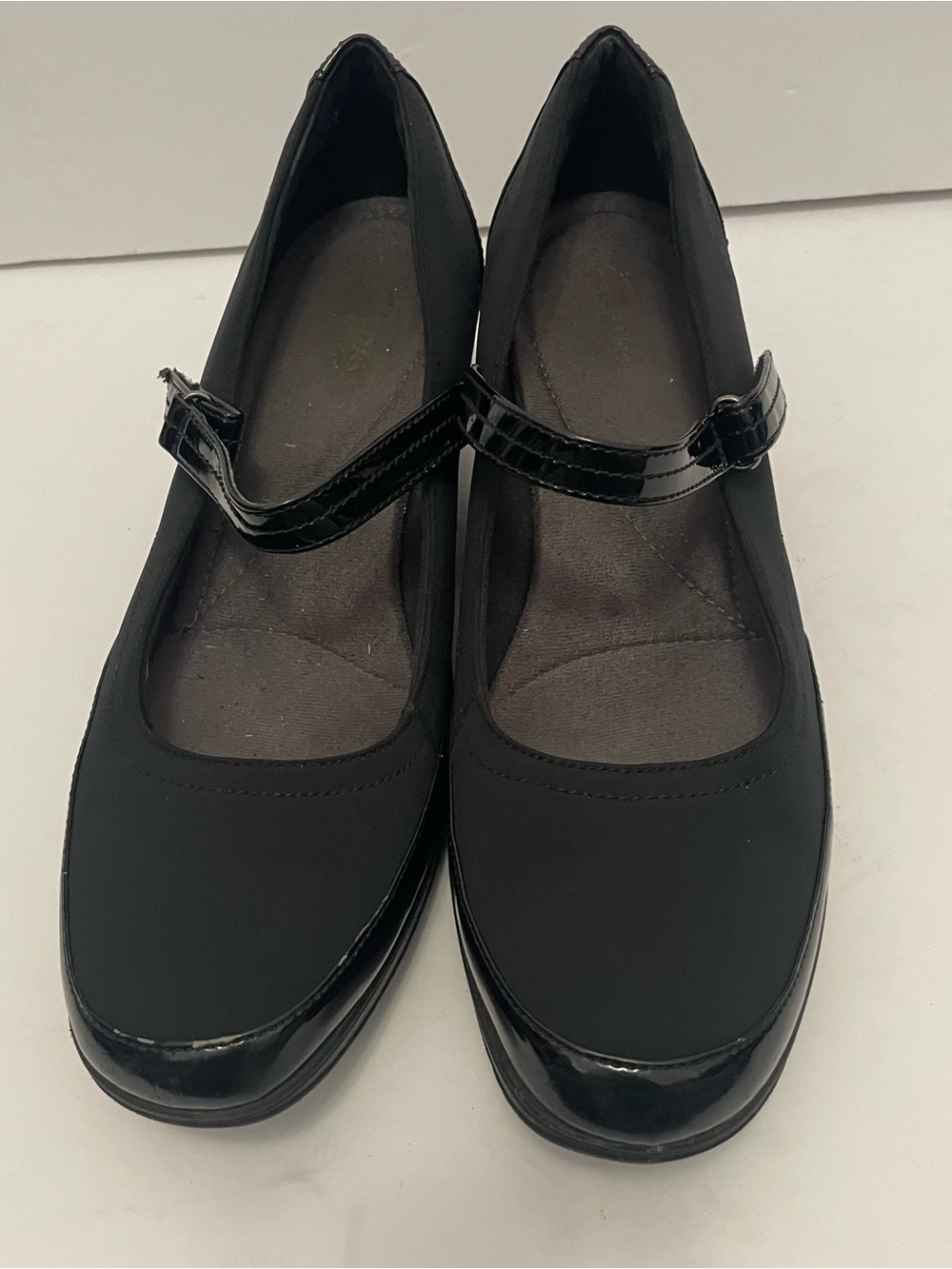Clarks Bendables Black Mary Jane Wedge Sandals Size 11 - Picture 7 of 8